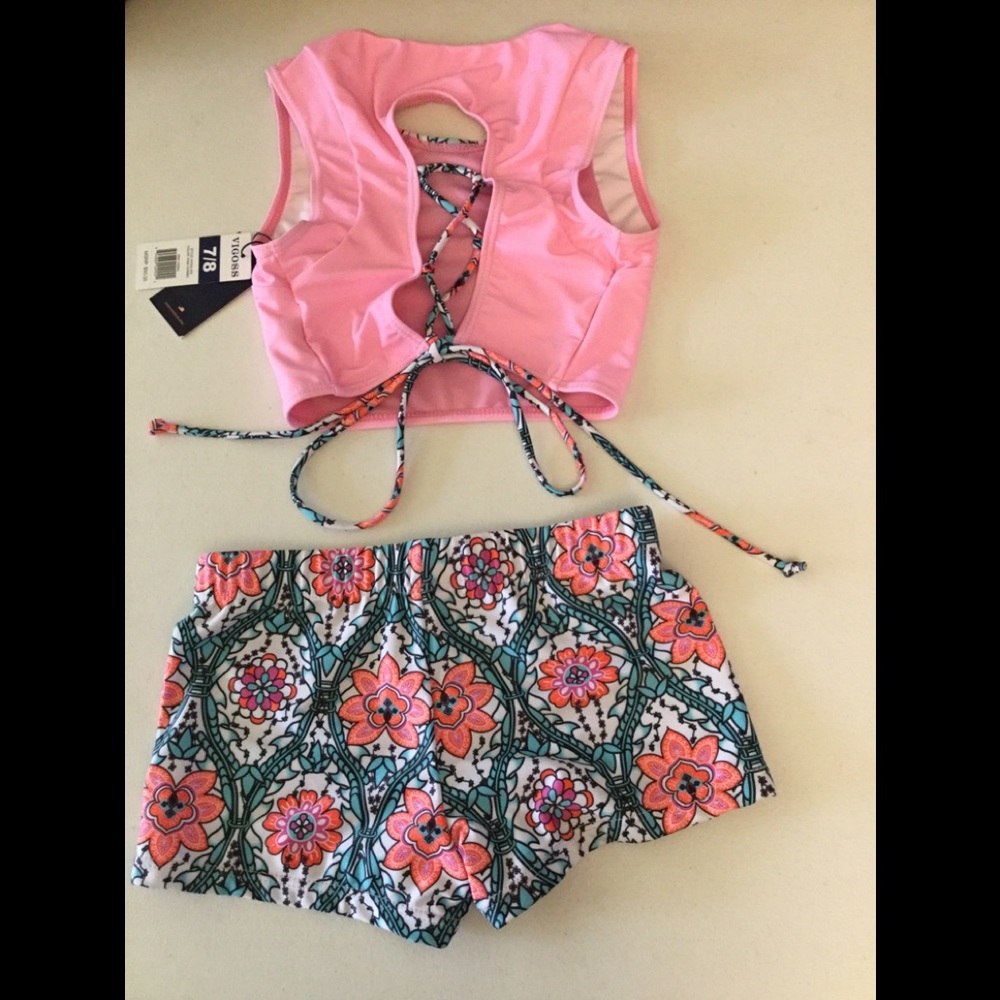 NWT Vigoss 7/8 2pc swim, cap sleeve top, boy short - Picture 3 of 15